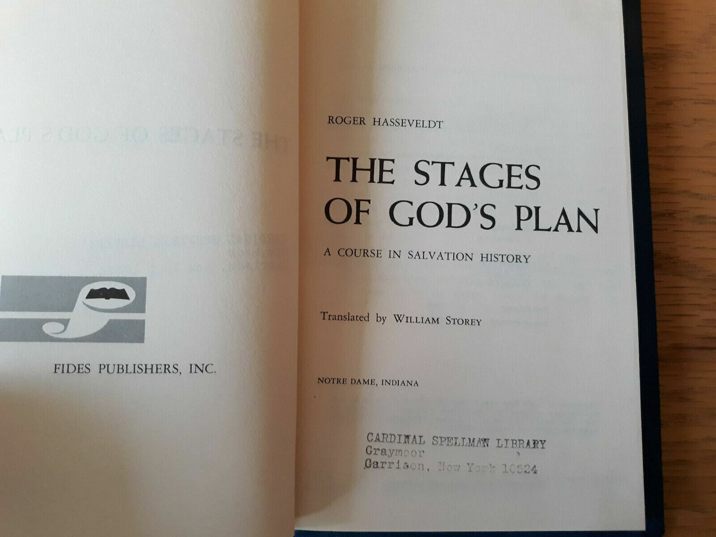 THE STAGES OF GOD'S PLAN by Roger Hasseveldt 1966