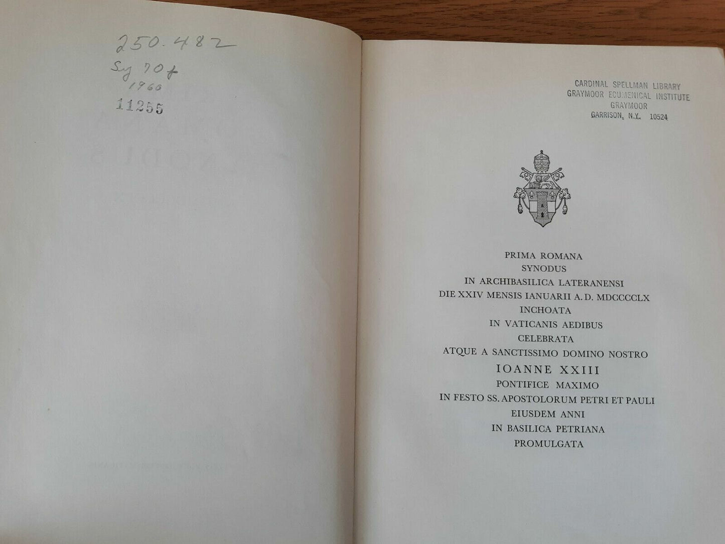 Prima Romana Synodus A. D. MDCCCCLX (1960)