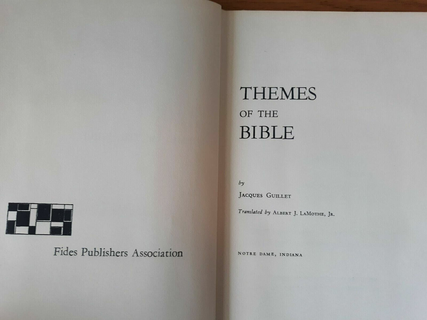 Themes of the Bible by Jacques Guillet 1960 Hardcover