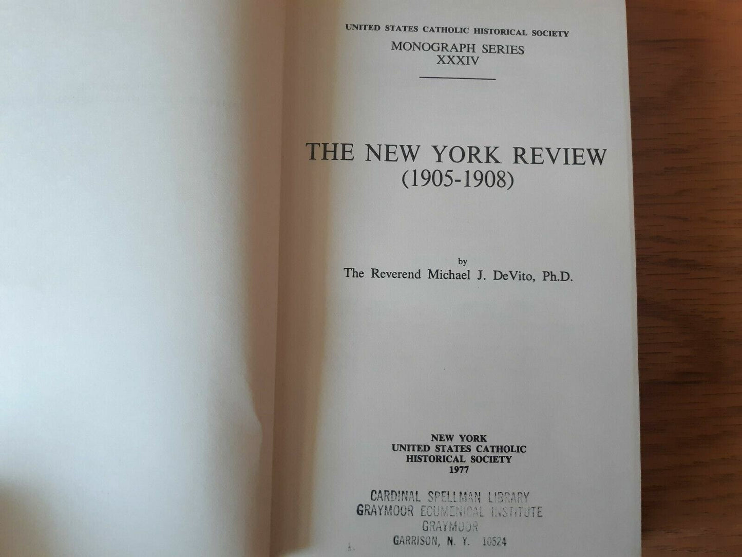 The New York Review, 1905-1908 Hardcover Michael J. DeVito 1977