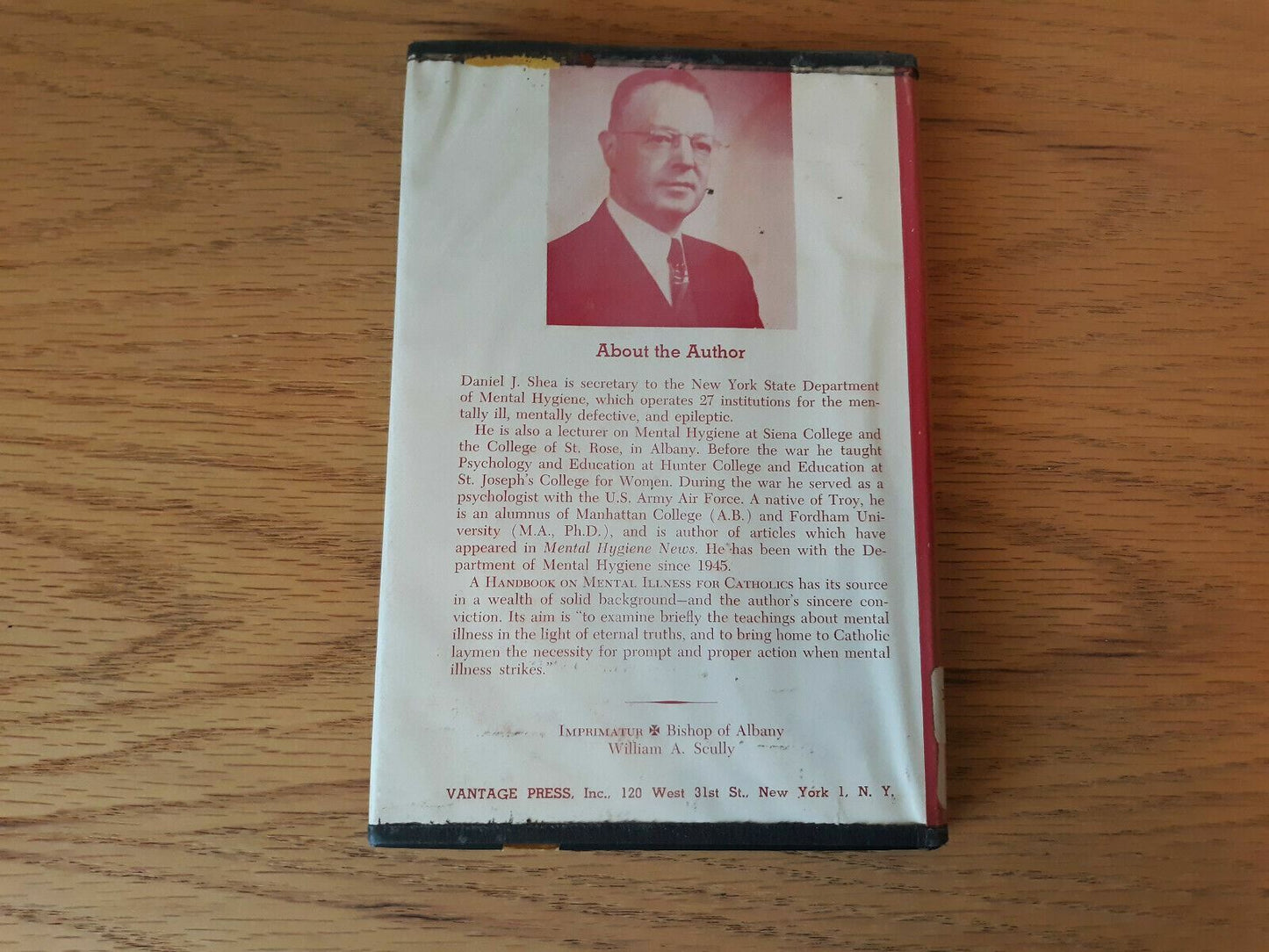 A Handbook on Mental Illness for the Catholic Layman Shea 1958 First Ed HC/DJ