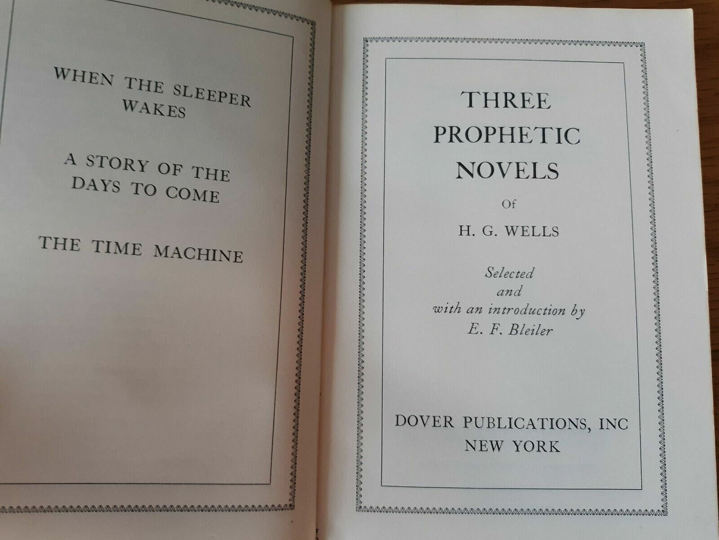 Three prophetic novels of H.G. Wells by Wells, H. G 1960 Paperback Dover