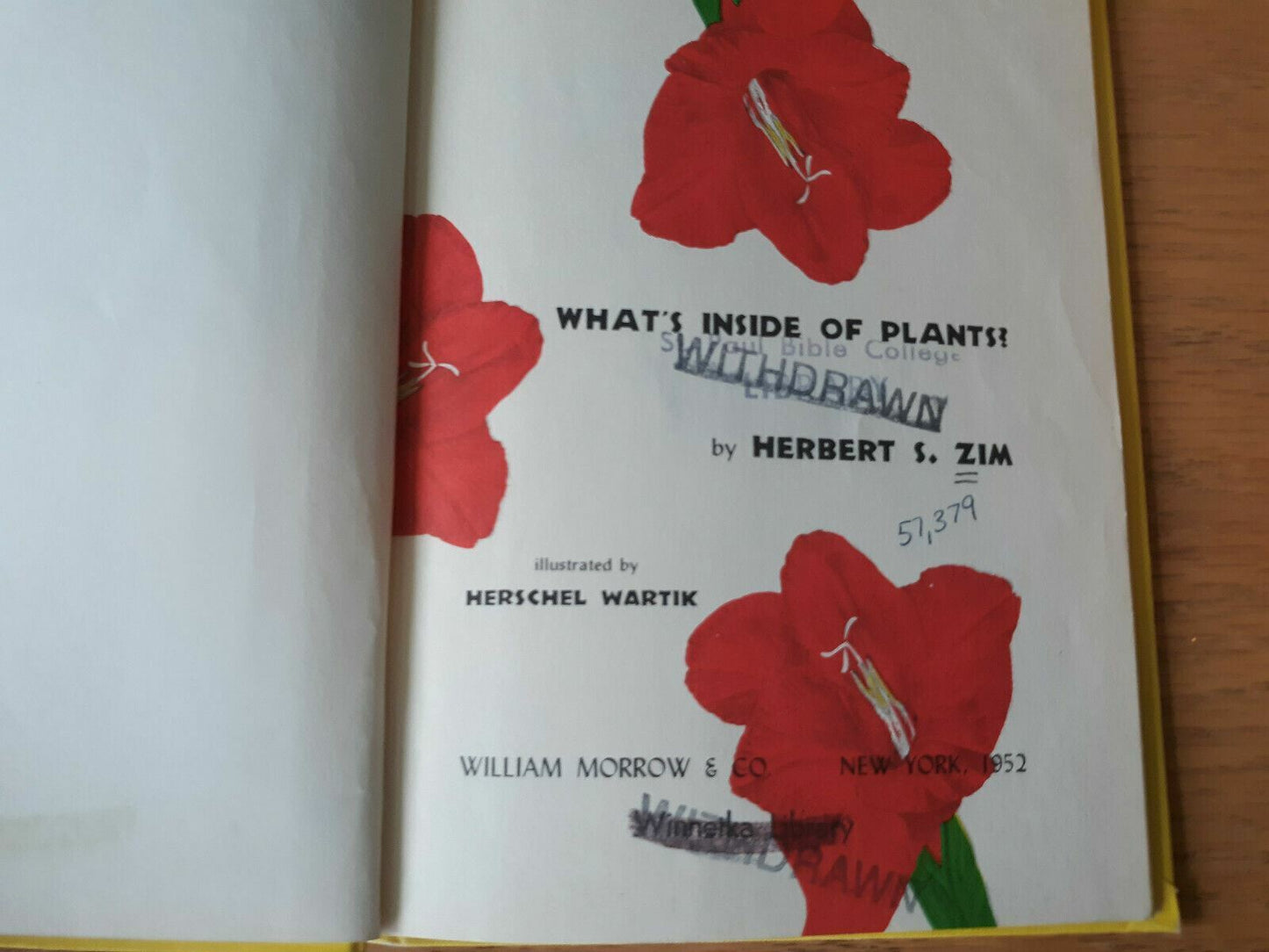 What's Inside of Plants? - Herbert S. Zim (1952, Hardcover)