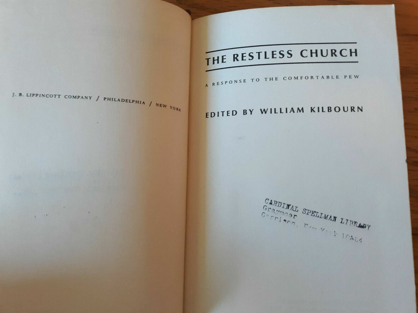 The Restless Church edited by William Kilbourn vintage 1966