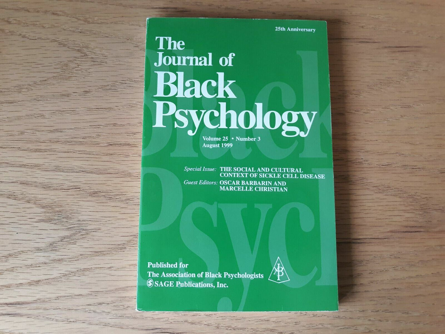 The Journal of Black Psychology Vol. 25 No. 3 1999 Paperback