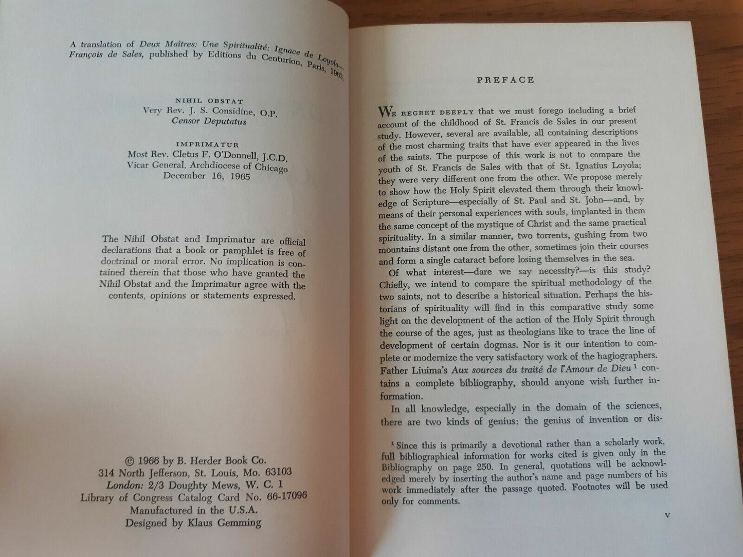 Two Masters & One Spirituality (Ignatius Loyola, Francis De Sales, 1966) Charmot