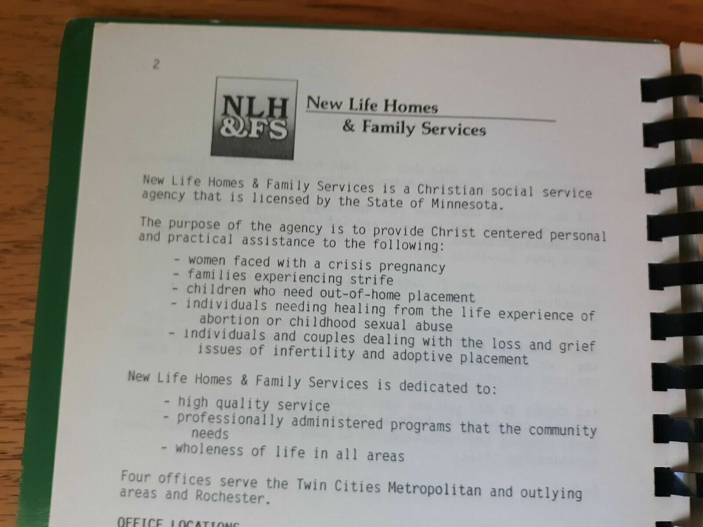 New Life Homes And Family Services Welcome Home Cookbook 1987 MN