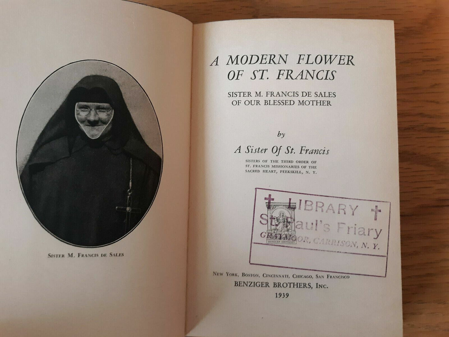 A Modern Flower of St.Francis Sister Francis De Sales Blessed Mother 1939