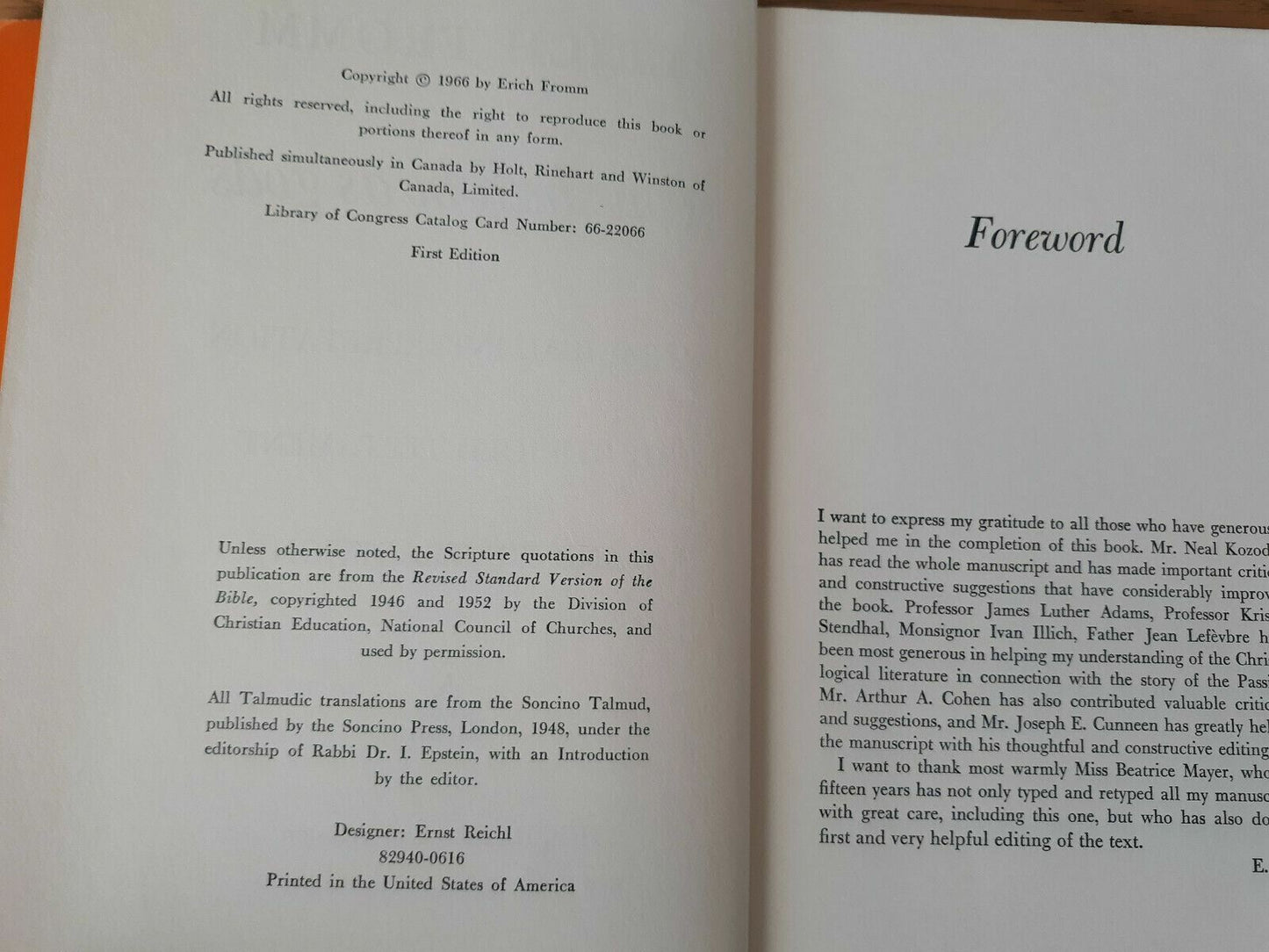 You Shall Be As Gods by Erich Fromm First Edition 1966 HC/DJ