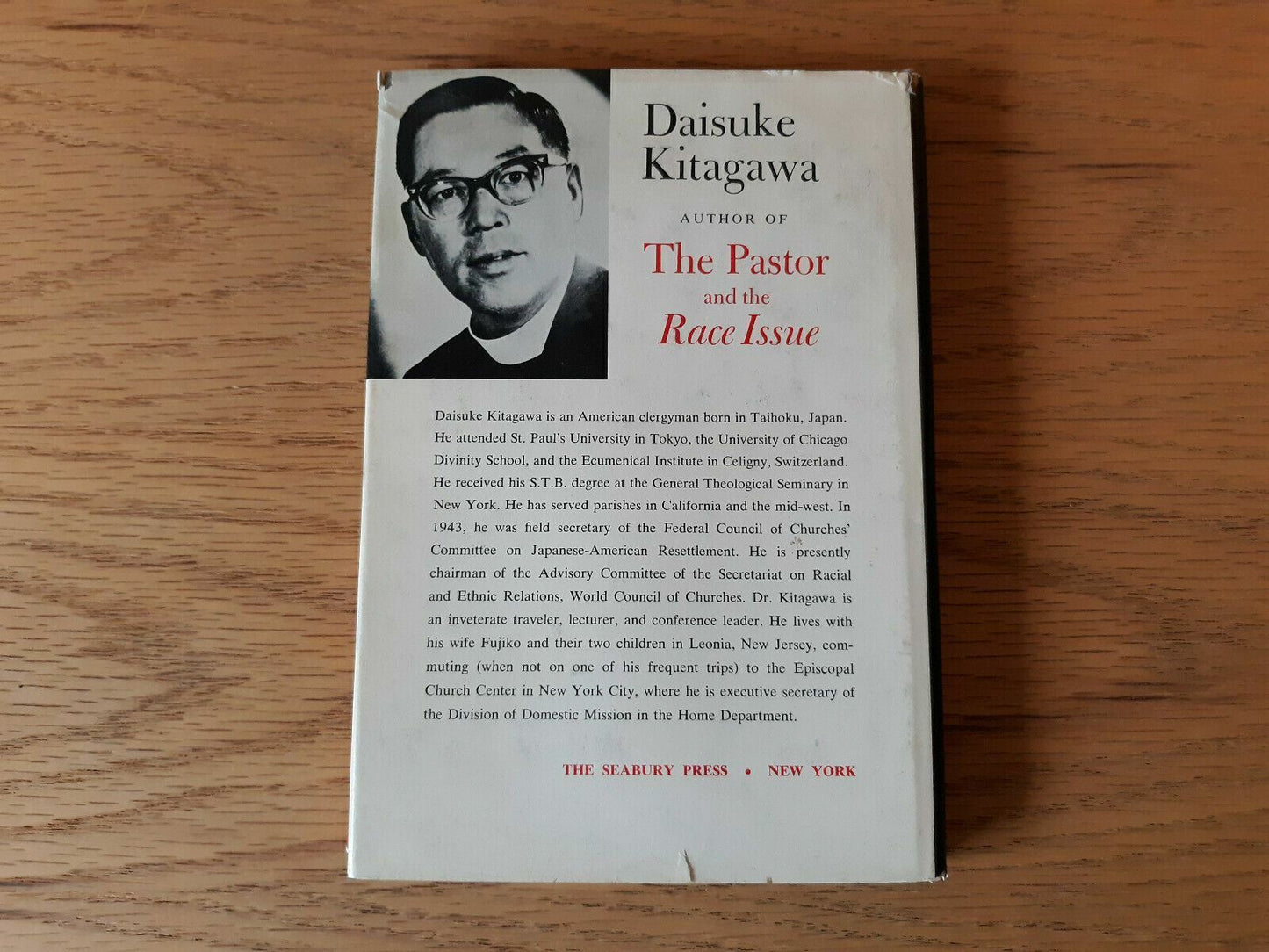 The pastor and the race issue by Kitagawa, Daisuke 1965 HC/DJ