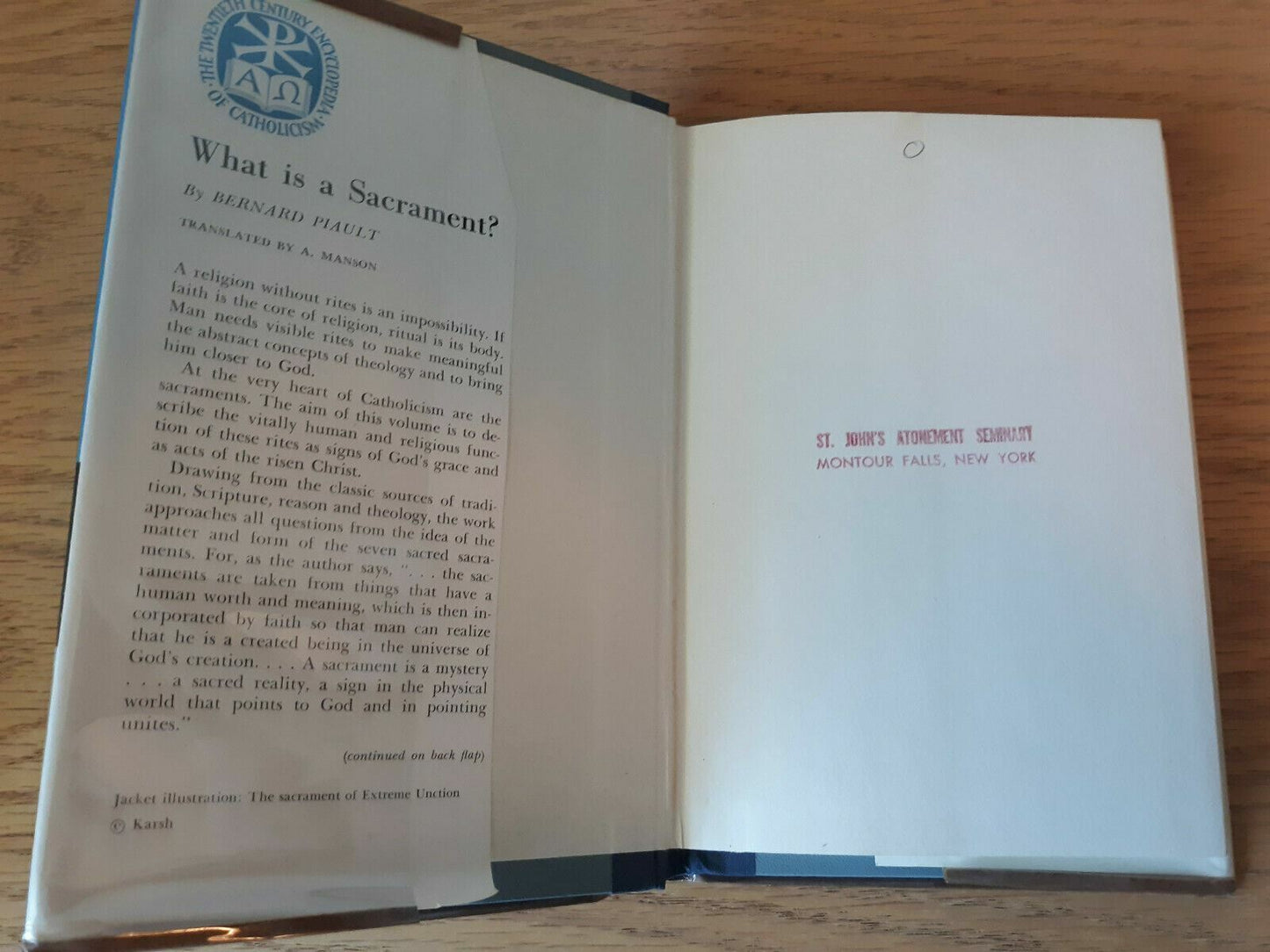 What Is a Sacrament? Bernard Piault Published by Hawthorn Books 1963 1st Edition