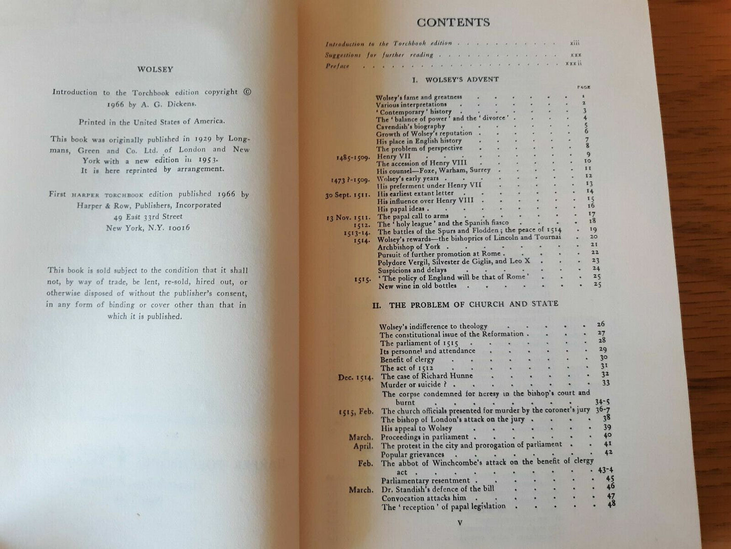 Wolsey : Church and State in Sixteenth-Century England by A. F. Pollard (1966)