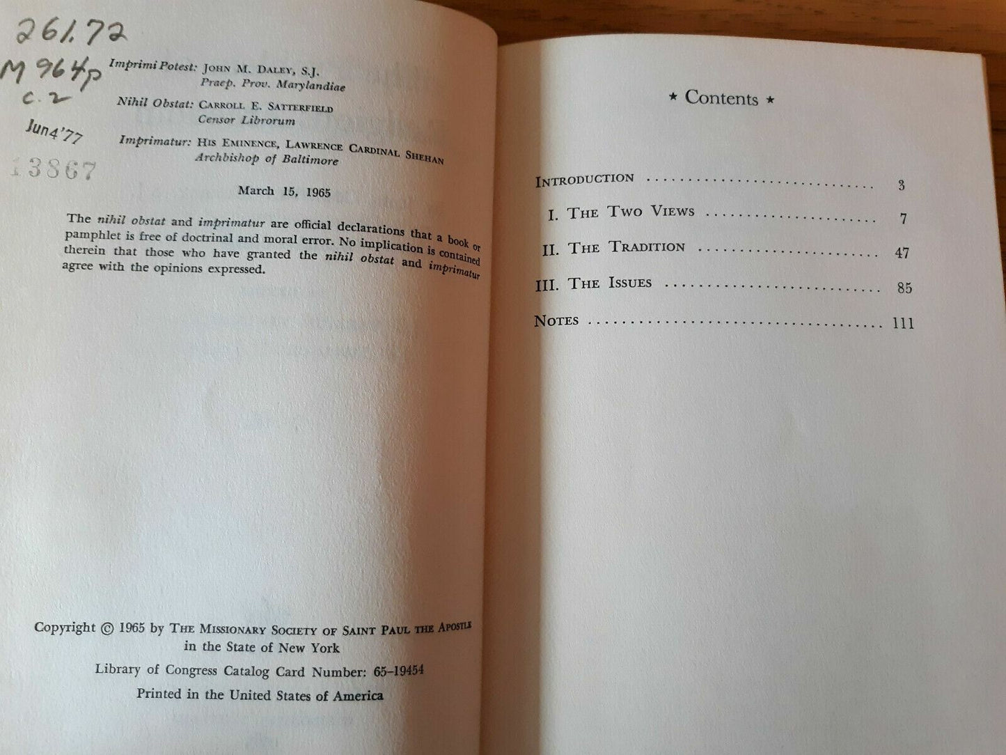 The Problem of Religious Freedom by John Courtney Murray, S.J., 1965