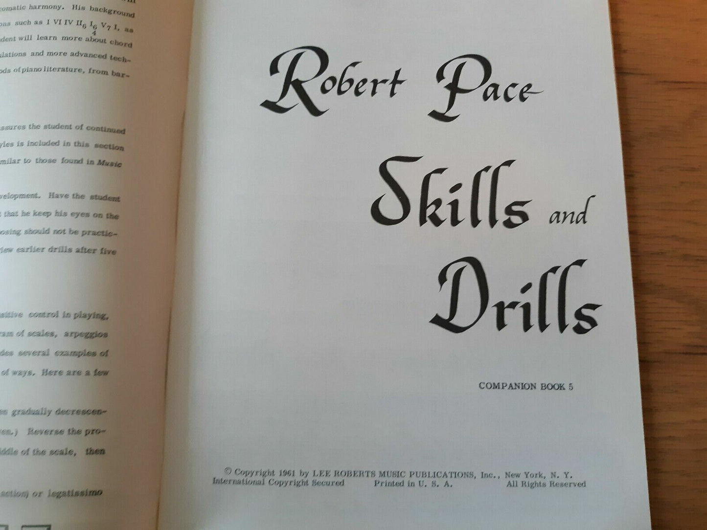 Robert Pace Skills and Drills Companion Book 5 Piano Paperback Vintage 1961