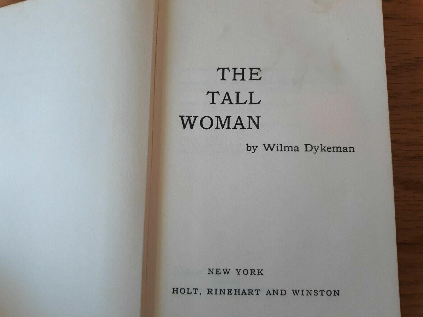 The Tall Woman, by Wilma Dykeman, Hardcover 1962