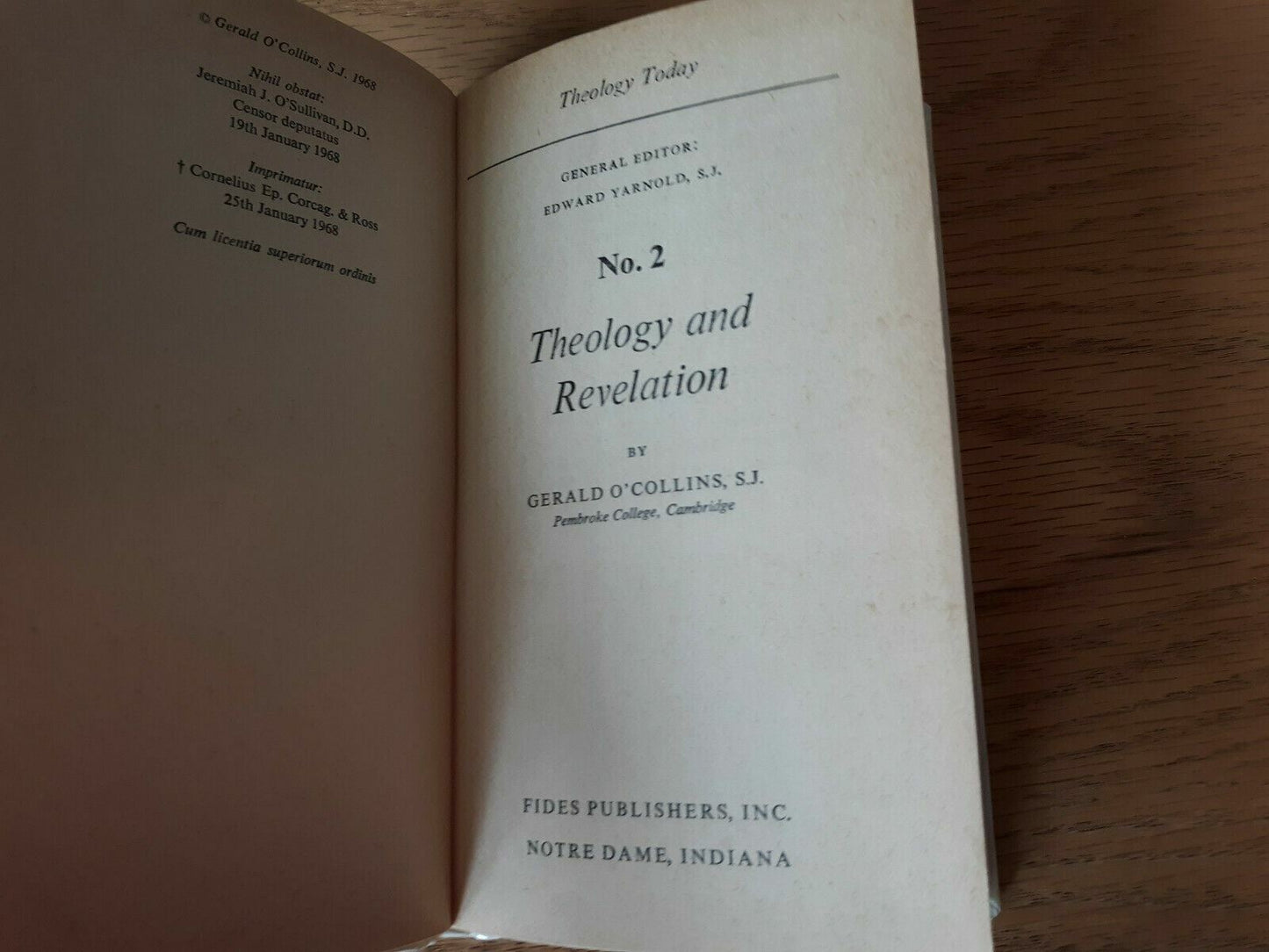 Theology and revelation (Theology today, no. 2) 1968 by Gerald O'Collins