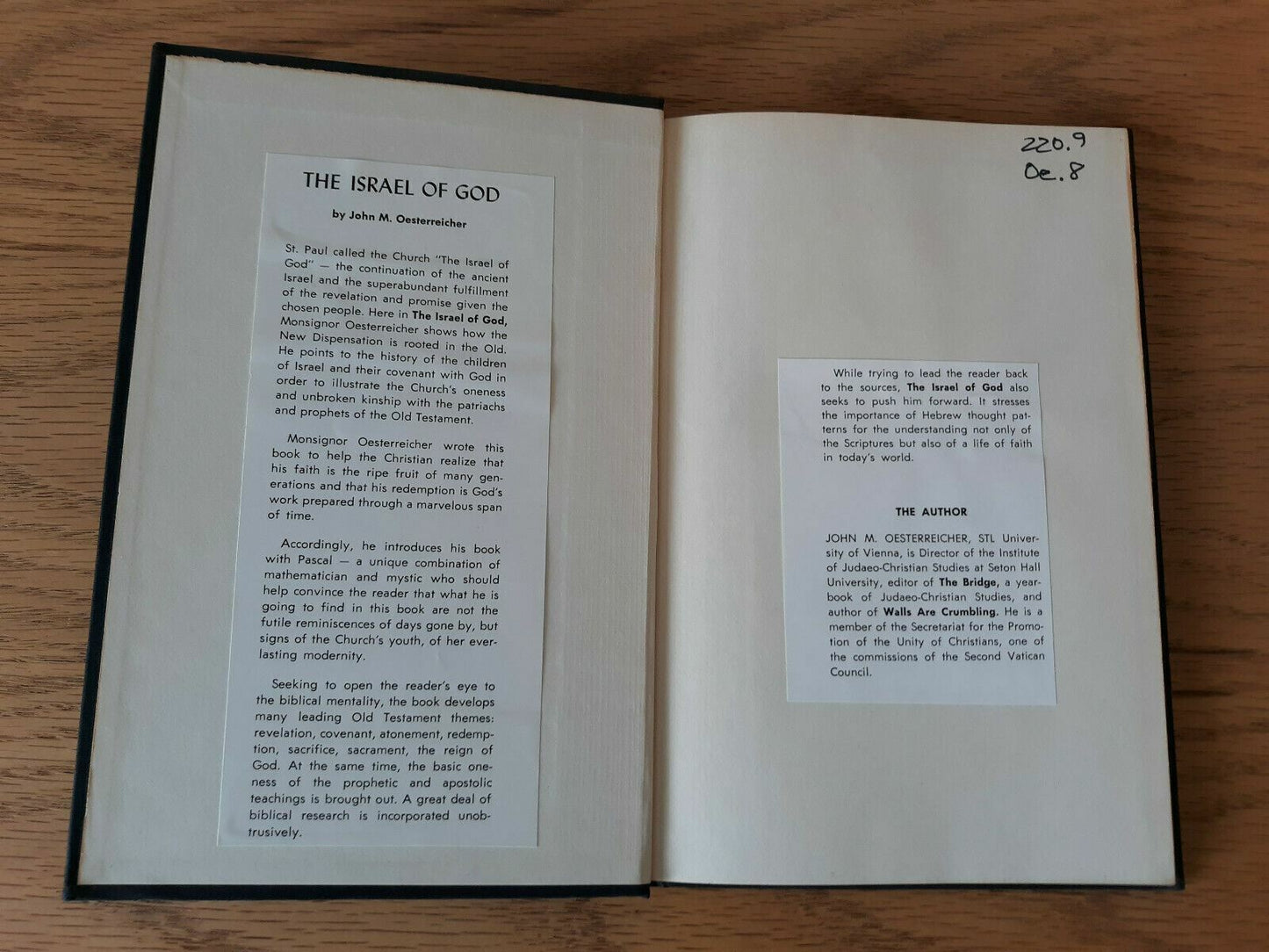 The Israel of God: On the Old Testament Roots of the Church's Faith 1963 Oesterr