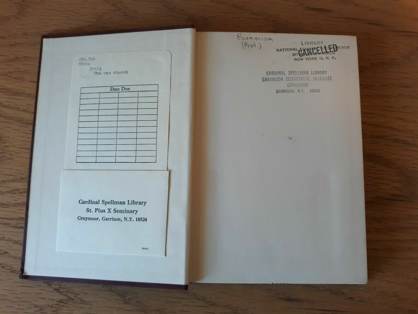 1951 The One Church Clarence Tucker Craig In The Light Of The New Testament HC
