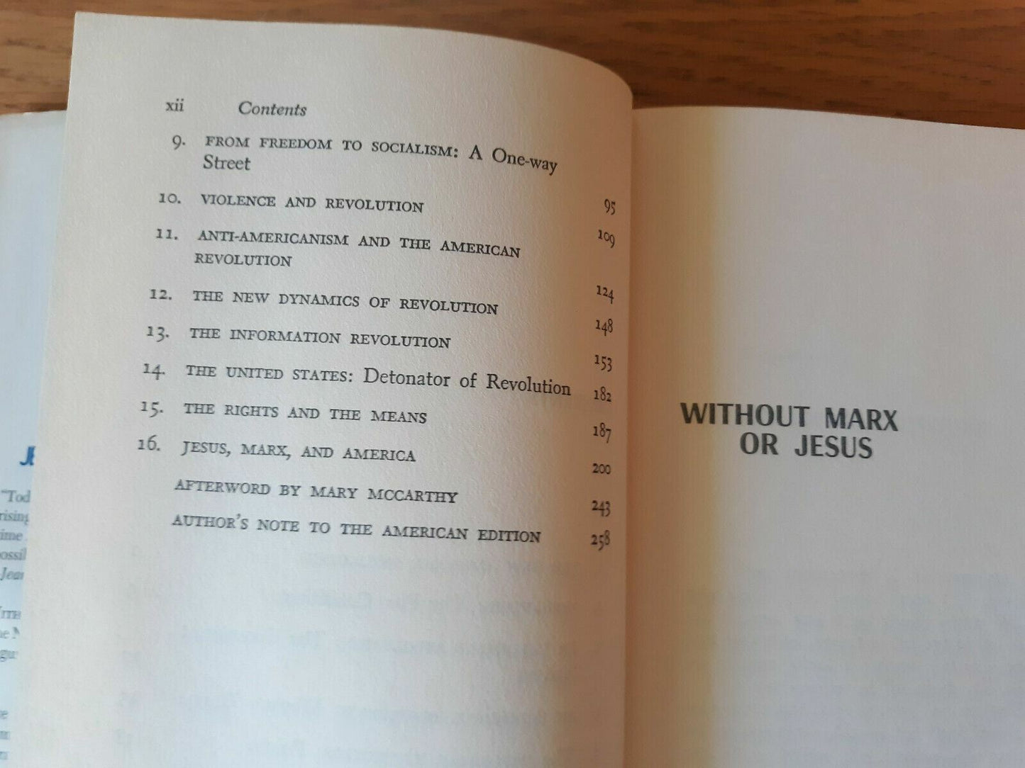 WITHOUT MARX OR JESUS by Jean Francois Revel 1971 The New American Revolution