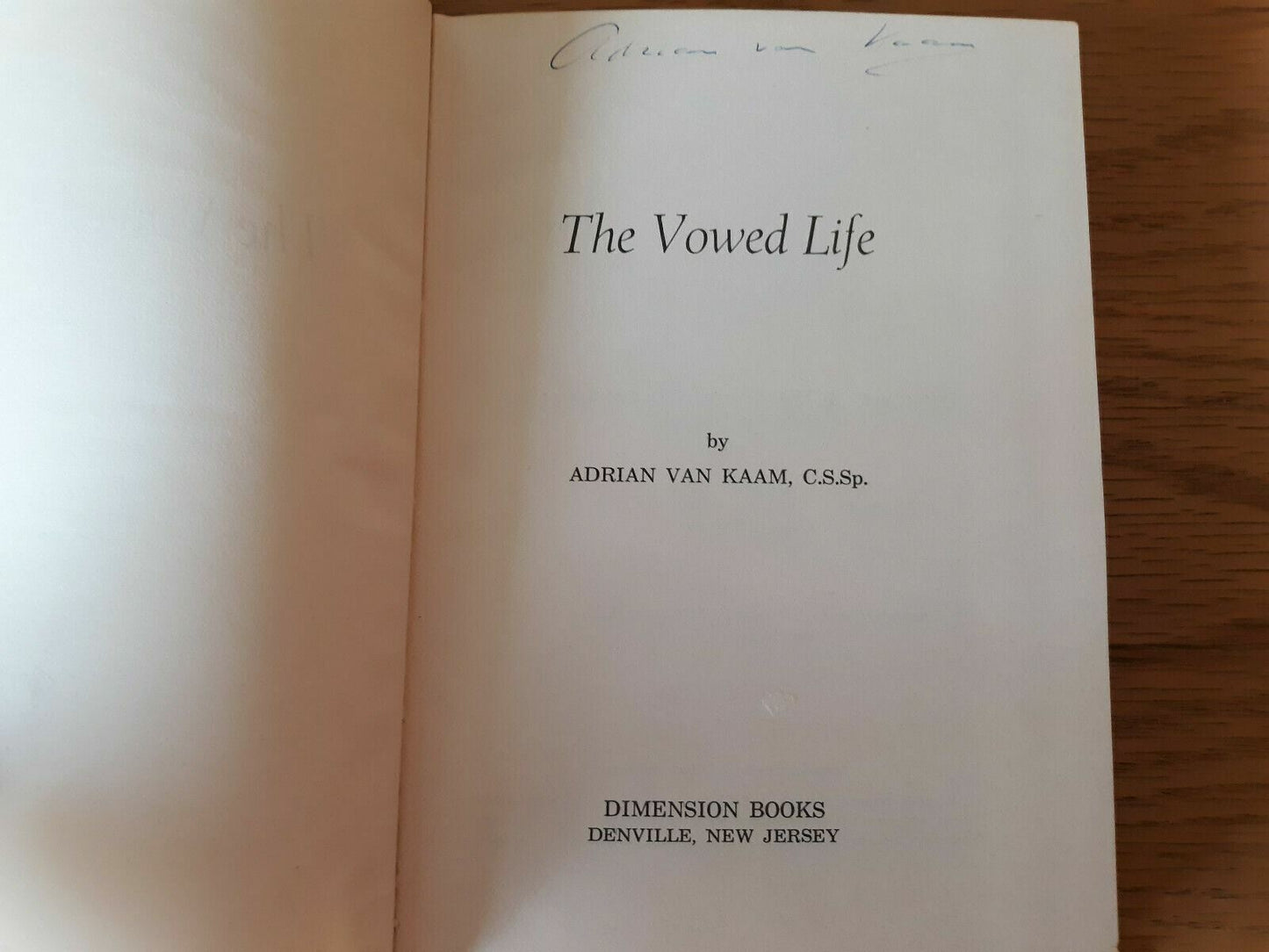 The Vowed Life by Adrian Van Kaam 1968 Hardcover DJ