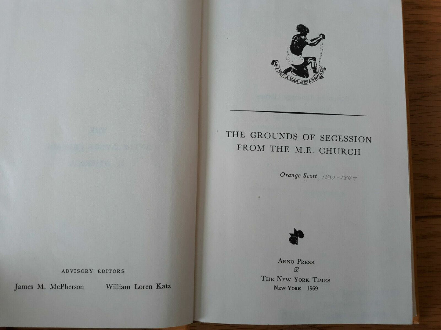 The Grounds Of Secession From The M.E. Church 1969 Orange Scott Hardcover