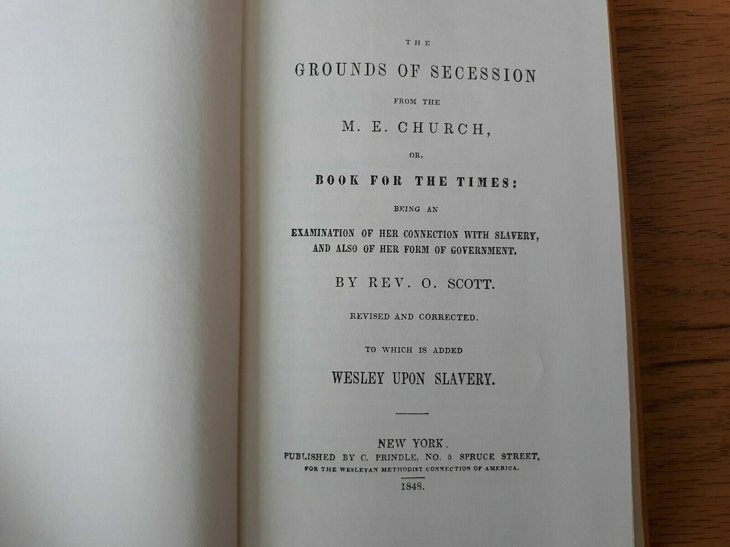 The Grounds Of Secession From The M.E. Church 1969 Orange Scott Hardcover