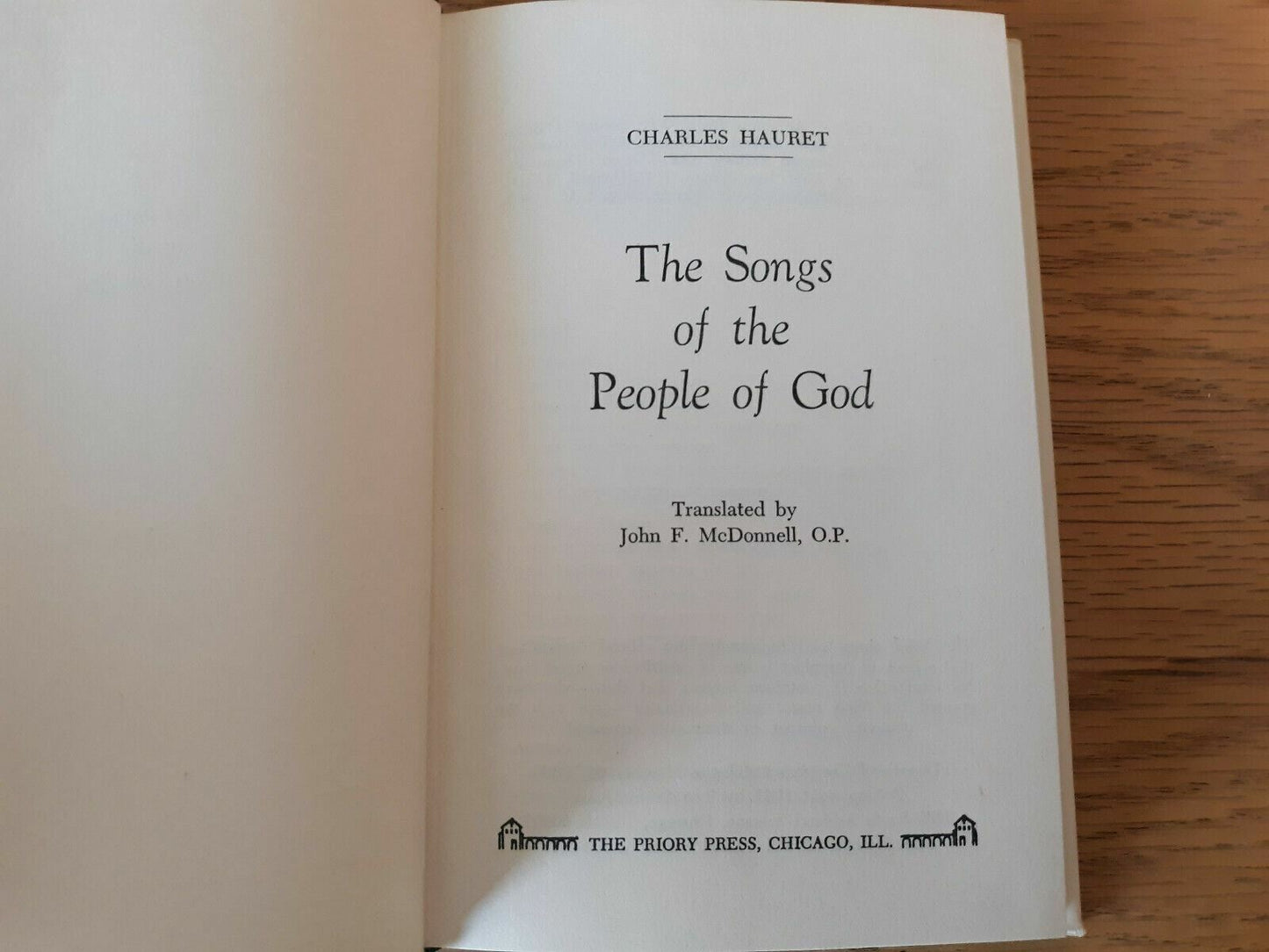 The Songs of the People of God by Charles Hauret HC/DJ 1965