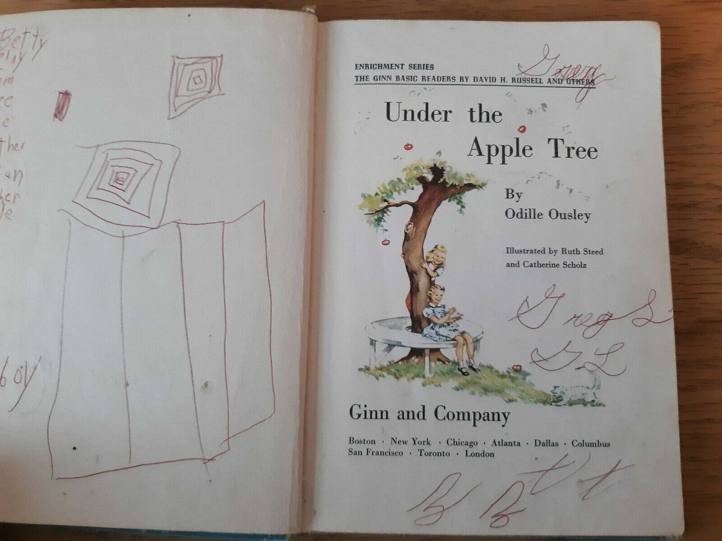 Vintage Childrens Book - Under the Apple Tree by Odille Ousley Ginn & Co 1954