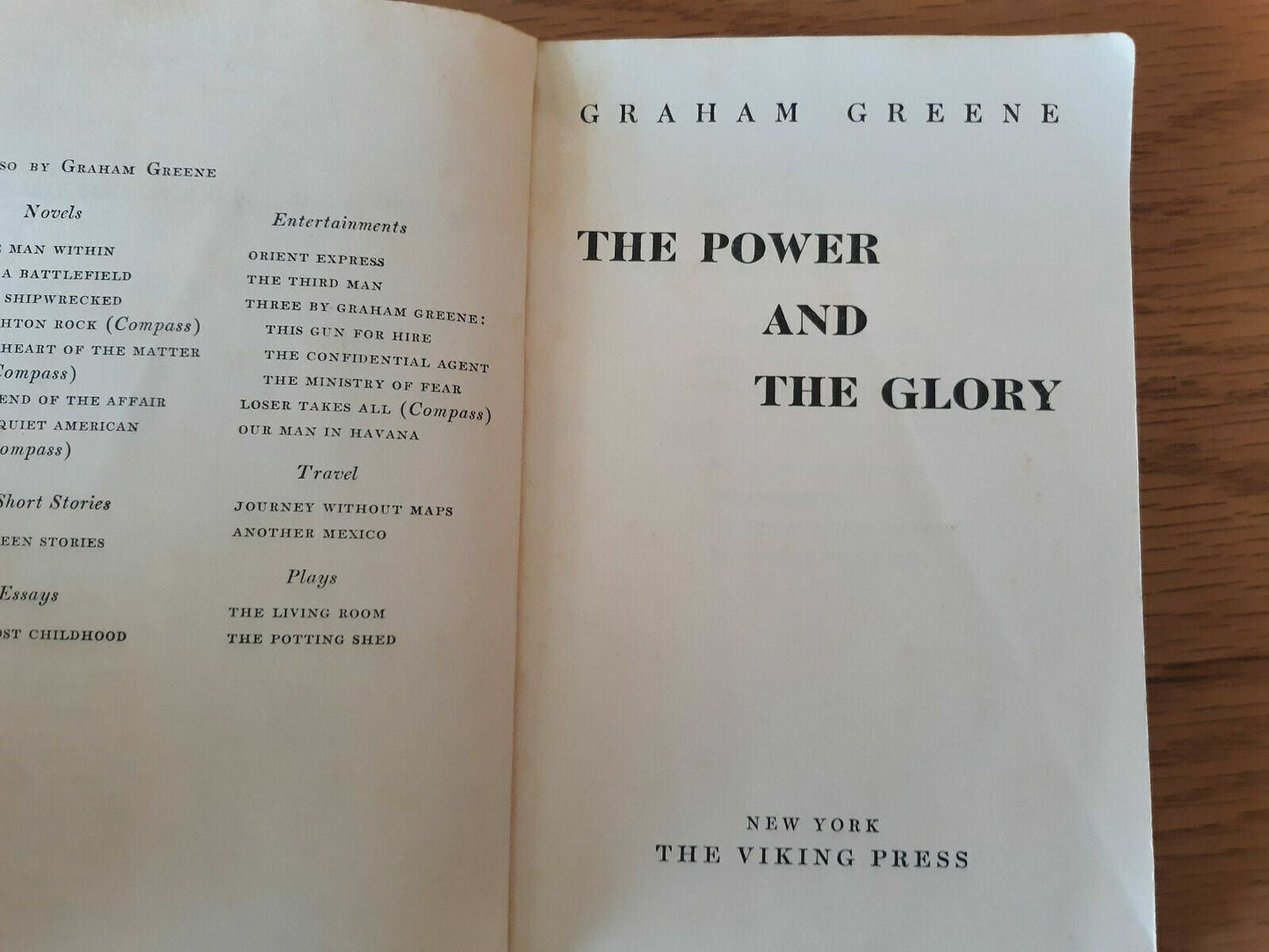 The Power and the Glory, Graham Greene Paperback 1960