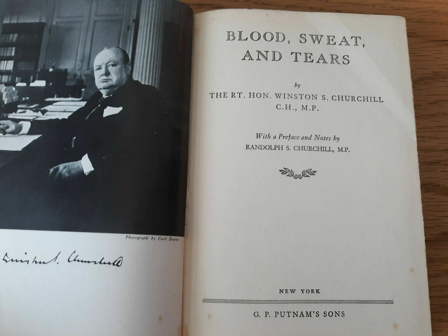 Winston Churchill Blood Sweat and Tears 1941 Putnam HC