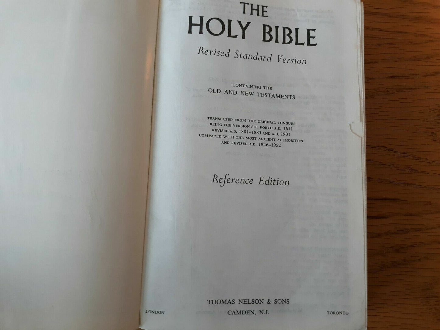 The Holy Bible RSV Reference Edition References Concordance Thomas Nelson 1959