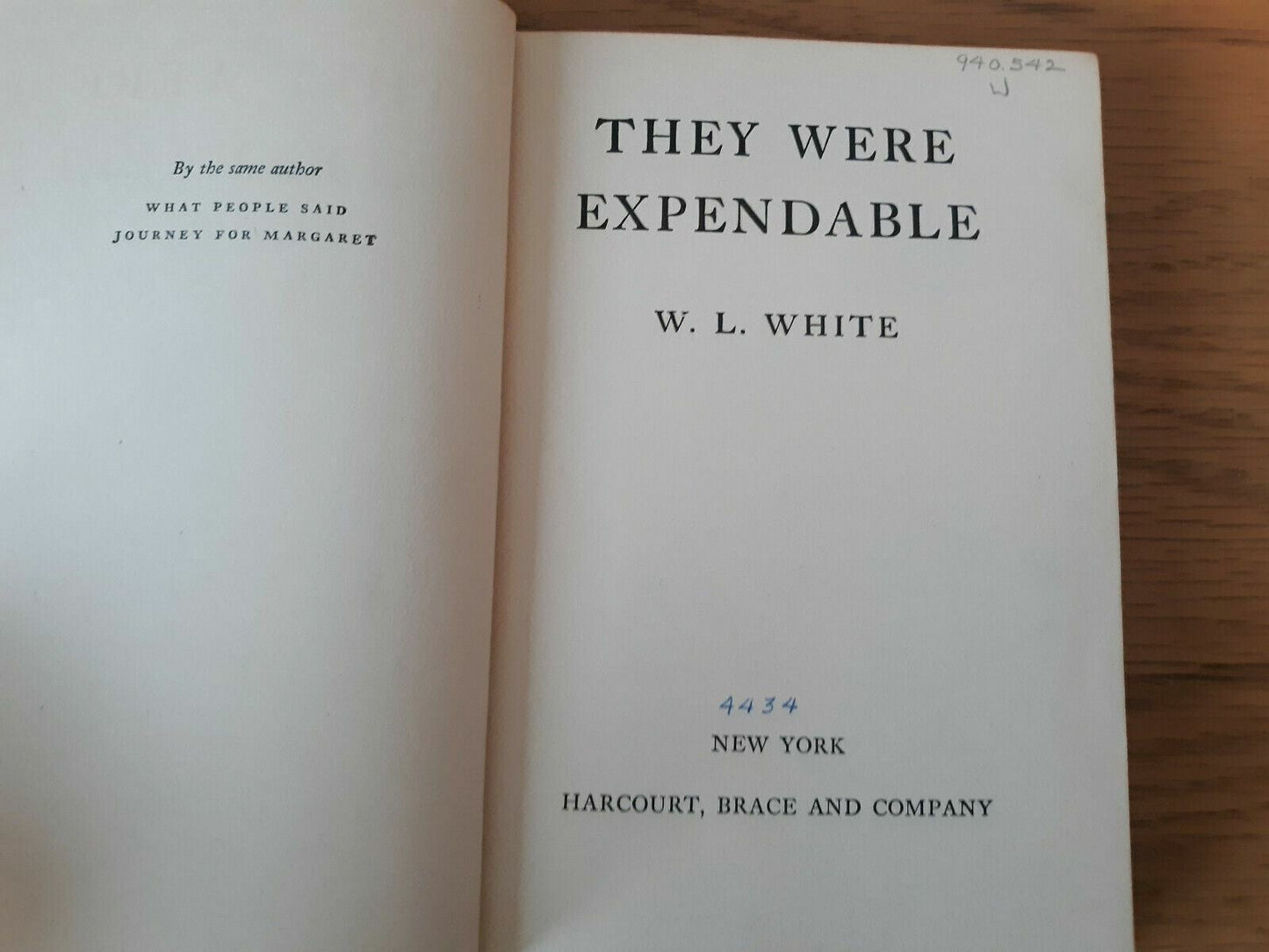 They Were Expendable 1943 W. L White Hardcover