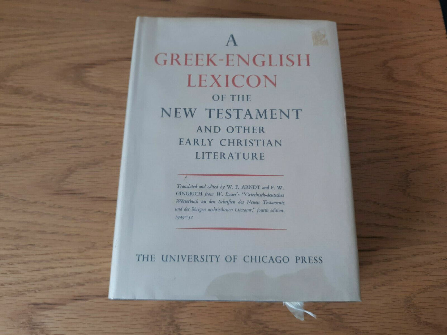 Greek-English Lexicon of the New Testament Other Early Christian Literature 1968