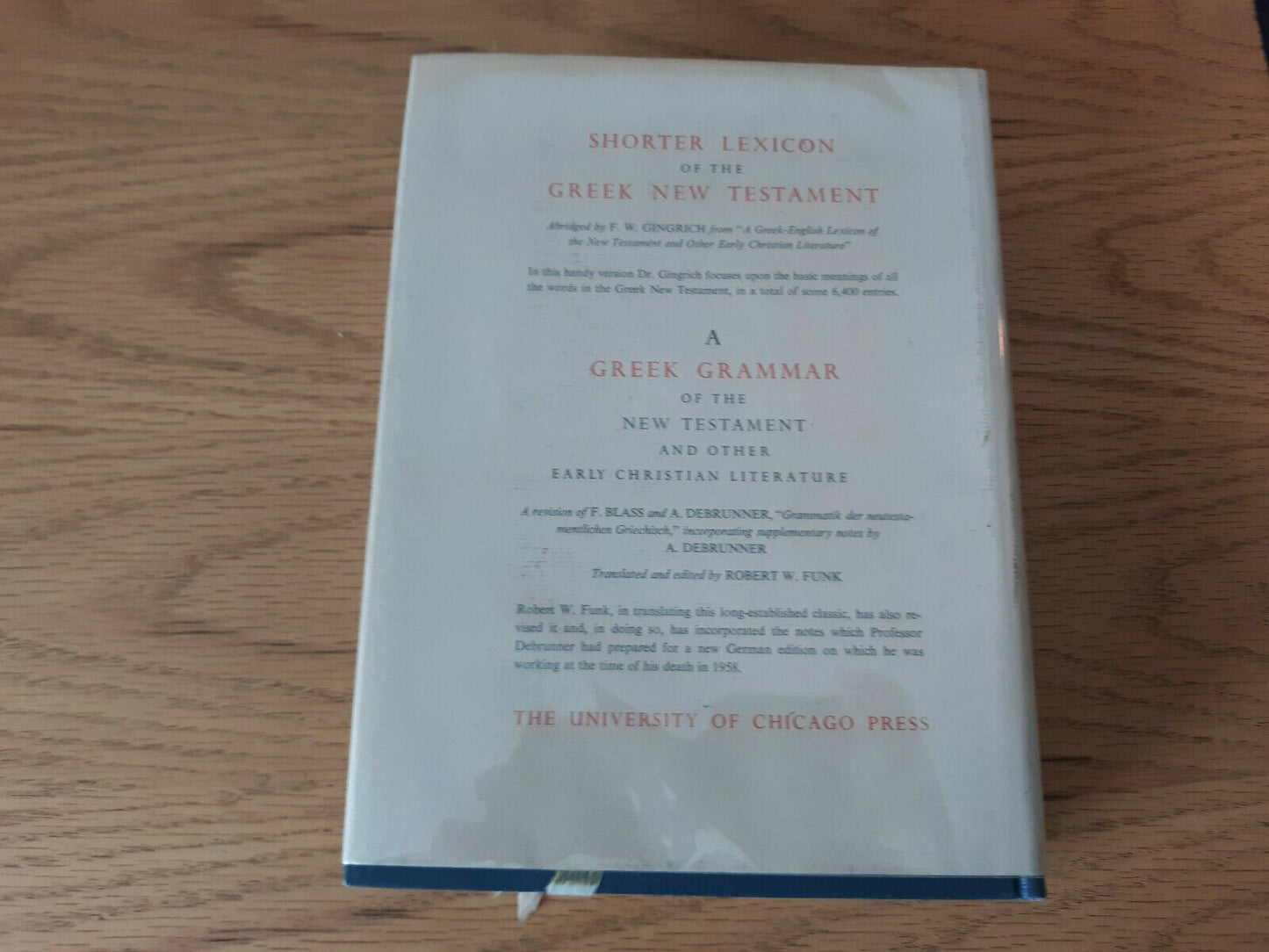 Greek-English Lexicon of the New Testament Other Early Christian Literature 1968