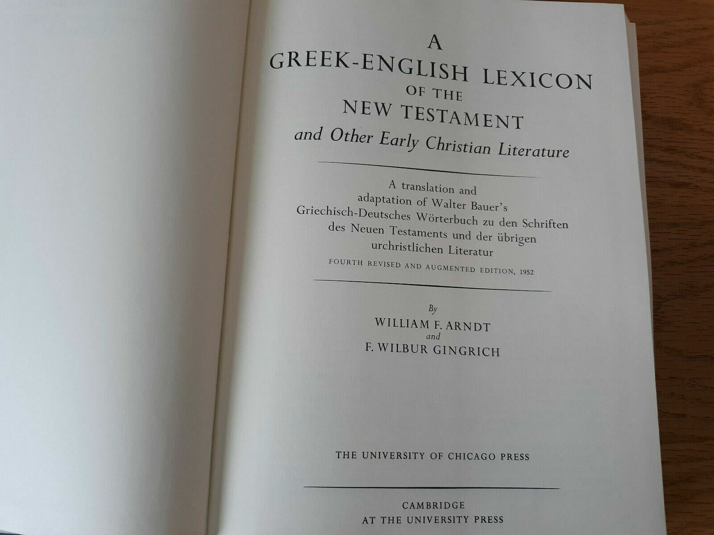 Greek-English Lexicon of the New Testament Other Early Christian Literature 1968