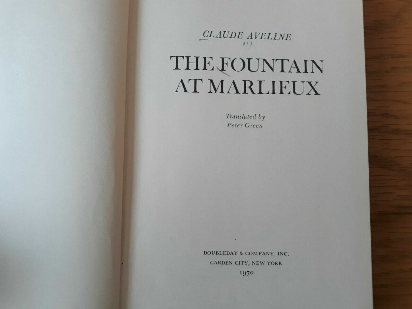 The fountain at Marlieux by Aveline, Claude 1970 1st Edition