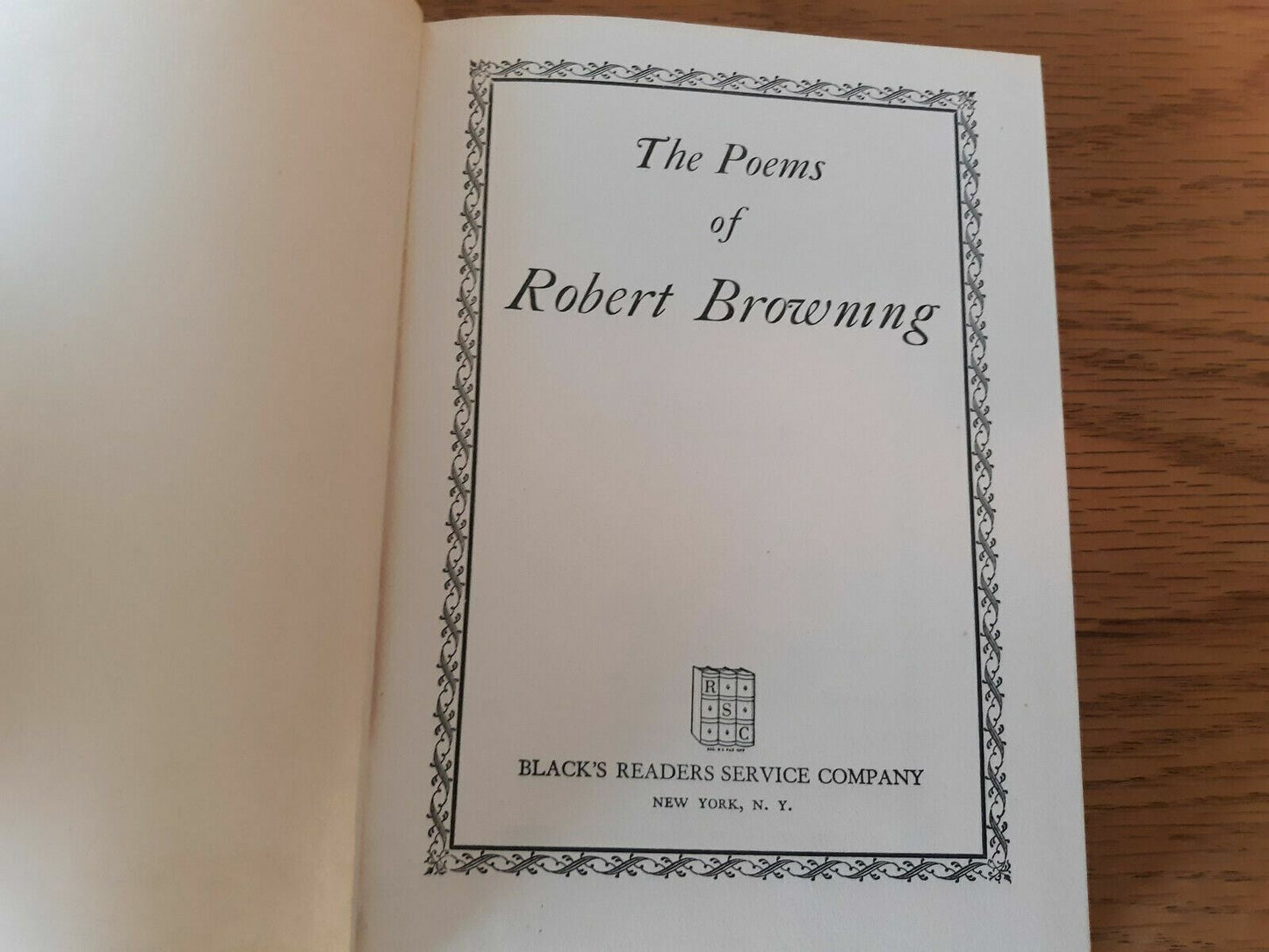 Vintage THE POEMS OF ROBERT BROWNING, 1932, Black's Readers Service Co. HC