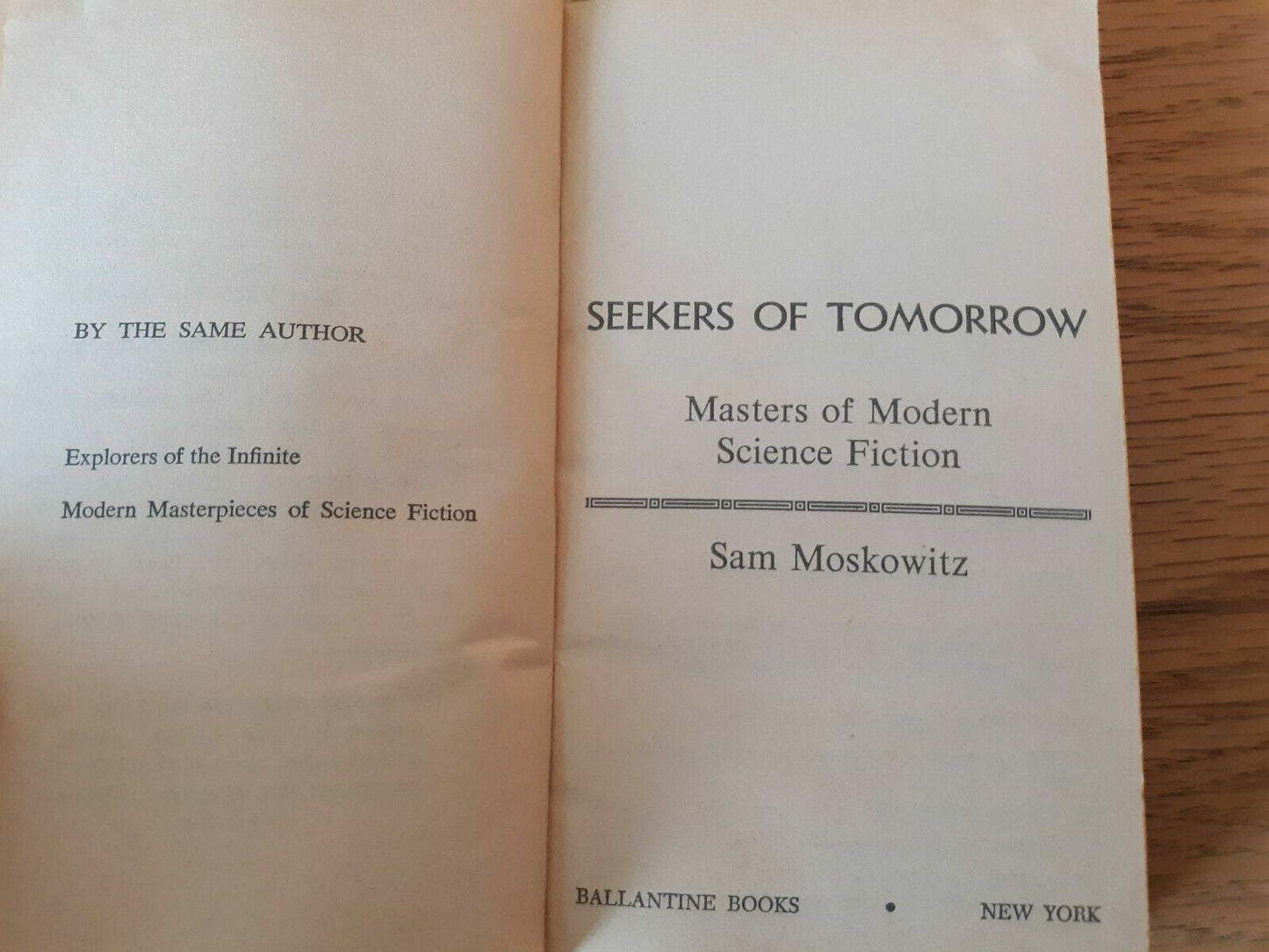 1967 Seekers Of Tomorrow By Sam Moskowitz Ballantine 1st Printing Paperback