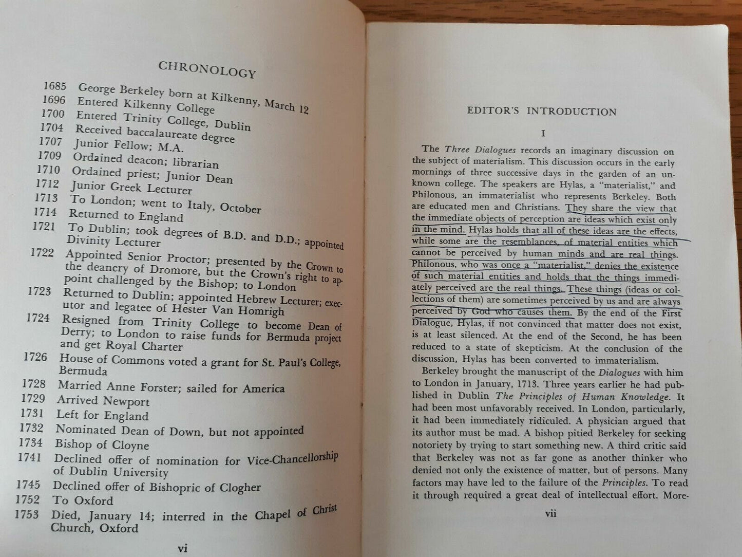 Three Dialogues Between Hylas and Philonous by George Berkeley 1954