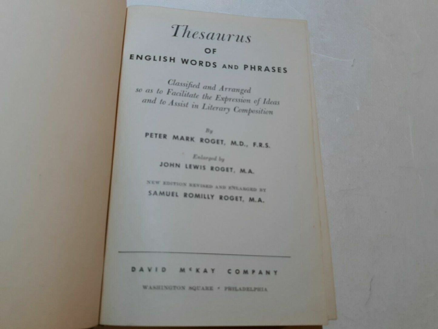 Thesaurus of English Words Phrases, Peter Roget Revised Enlarged