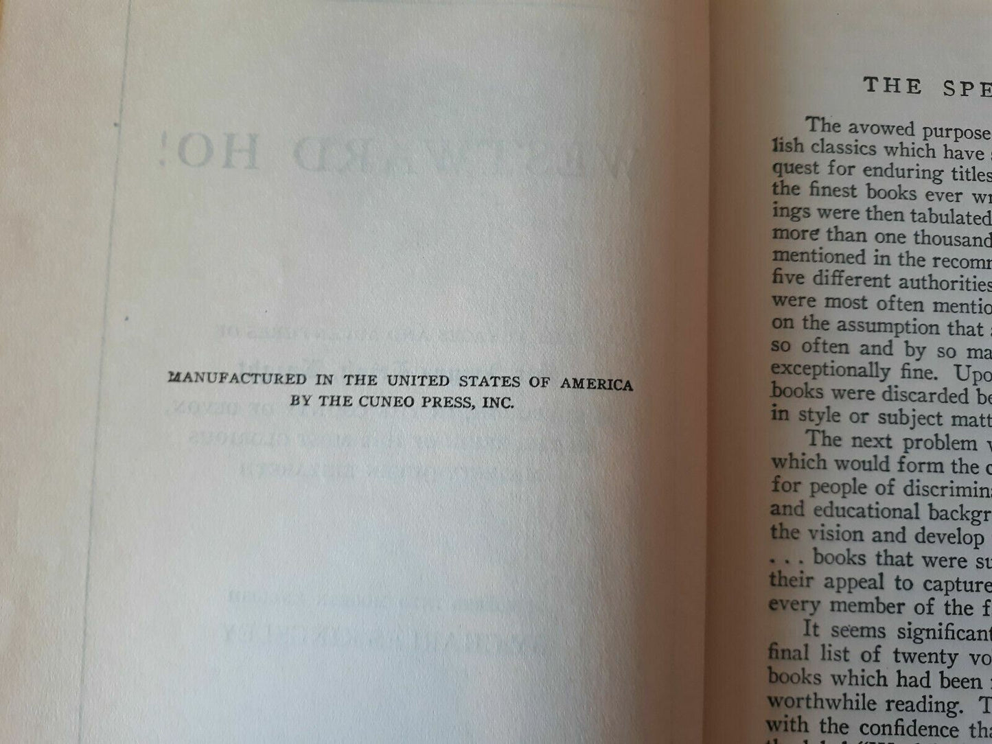 Westward Ho By Charles Kingsley Volume #14 Worlds Greatest Literature Book 1936