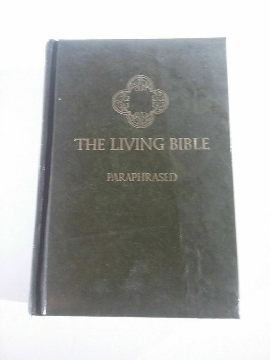 The Living Bible - Paraphrased - 33rd Printing 1973 - Dark Green Faux Leather