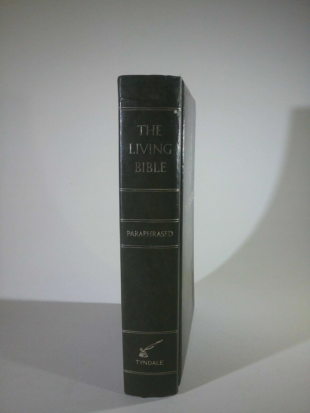 The Living Bible - Paraphrased - 33rd Printing 1973 - Dark Green Faux Leather