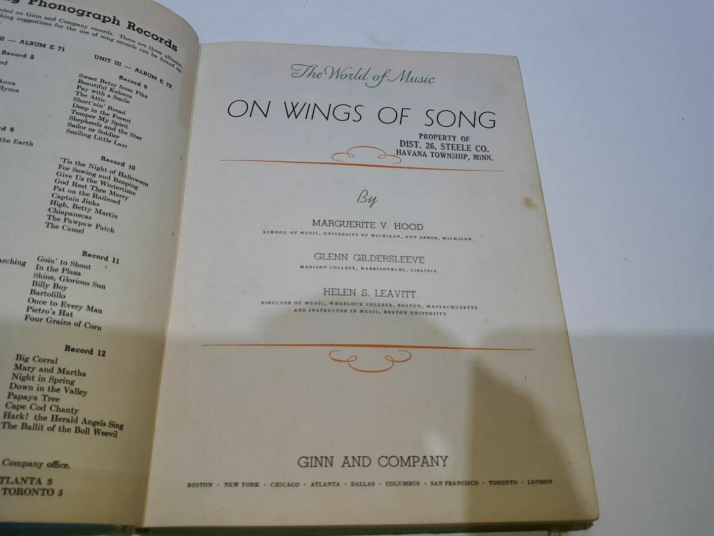 On Wings of Song by Marguerite V. Hood vintage 1949 hardcover