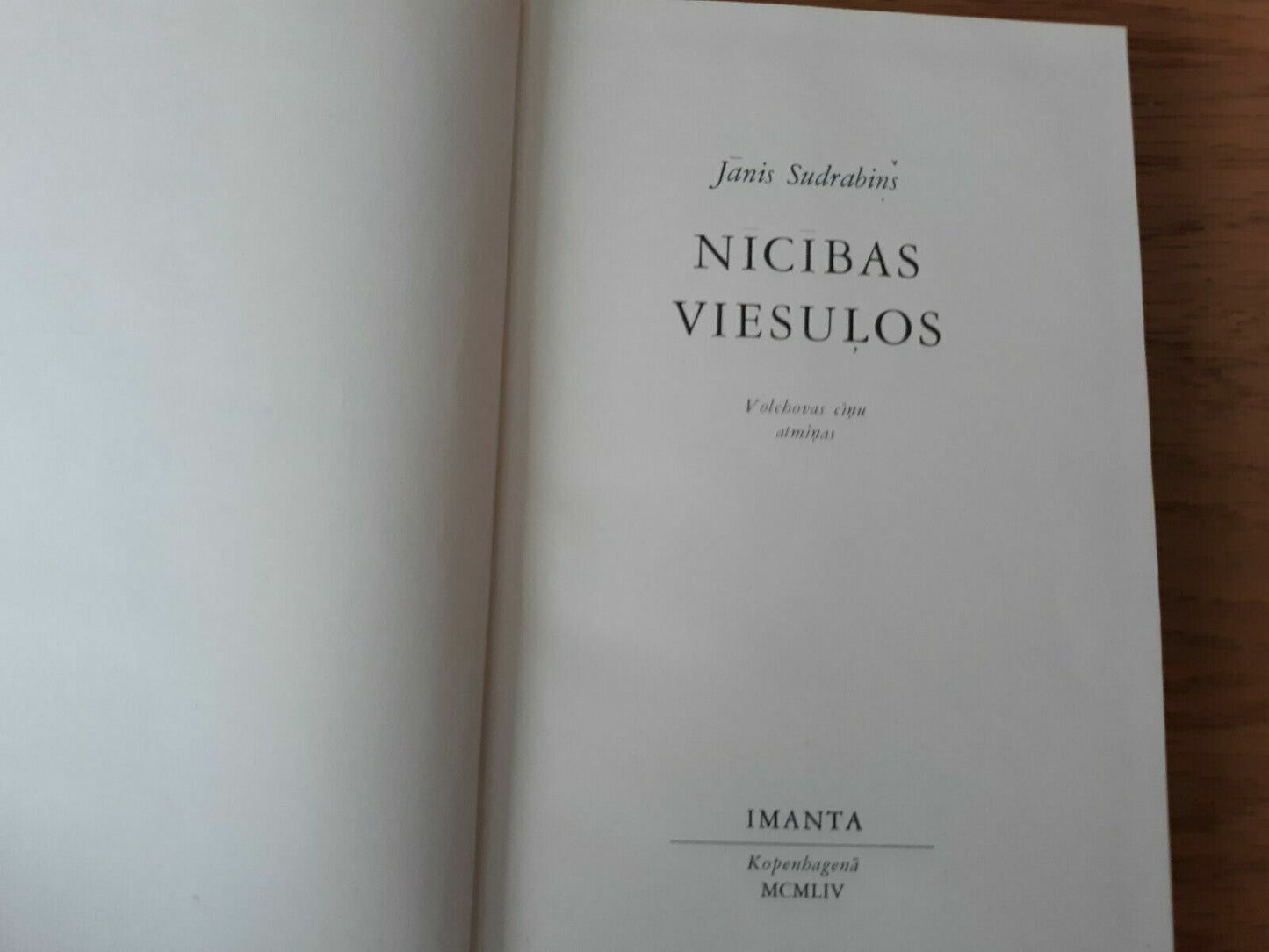 Nicibas Viesulos Volchovas Cinu Atminas Janis Sudrabins Imanta, 1954 Latvian