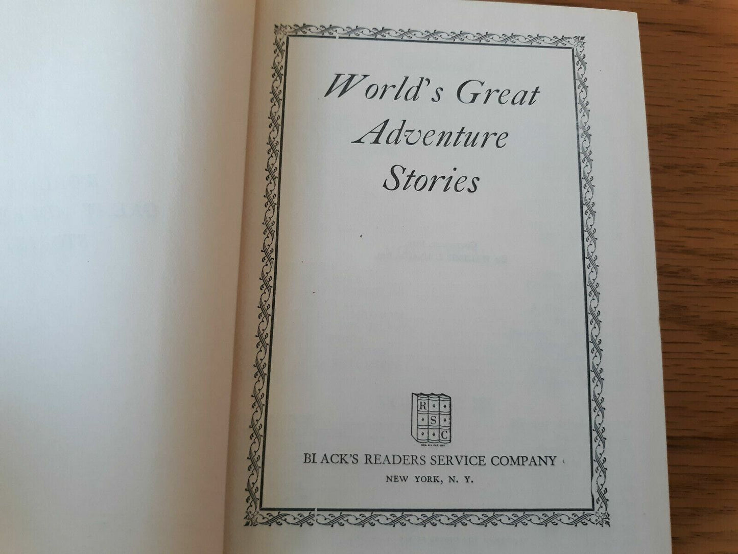 Vintage World's Great Adventure Stories Hardcover  Black's Readers Service 1929