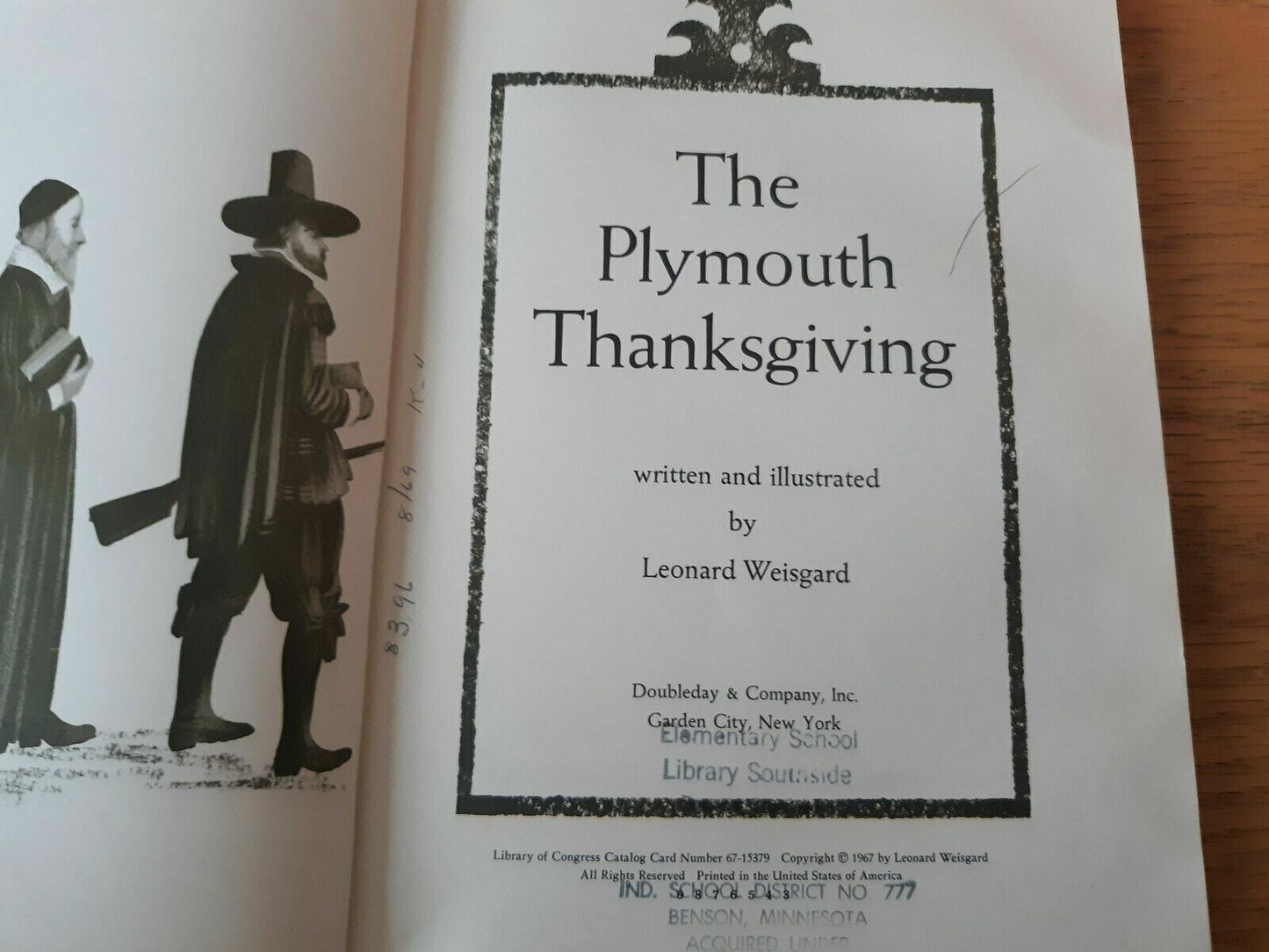 The Plymouth Thanksgiving by Leonard Weisgard HC 1967