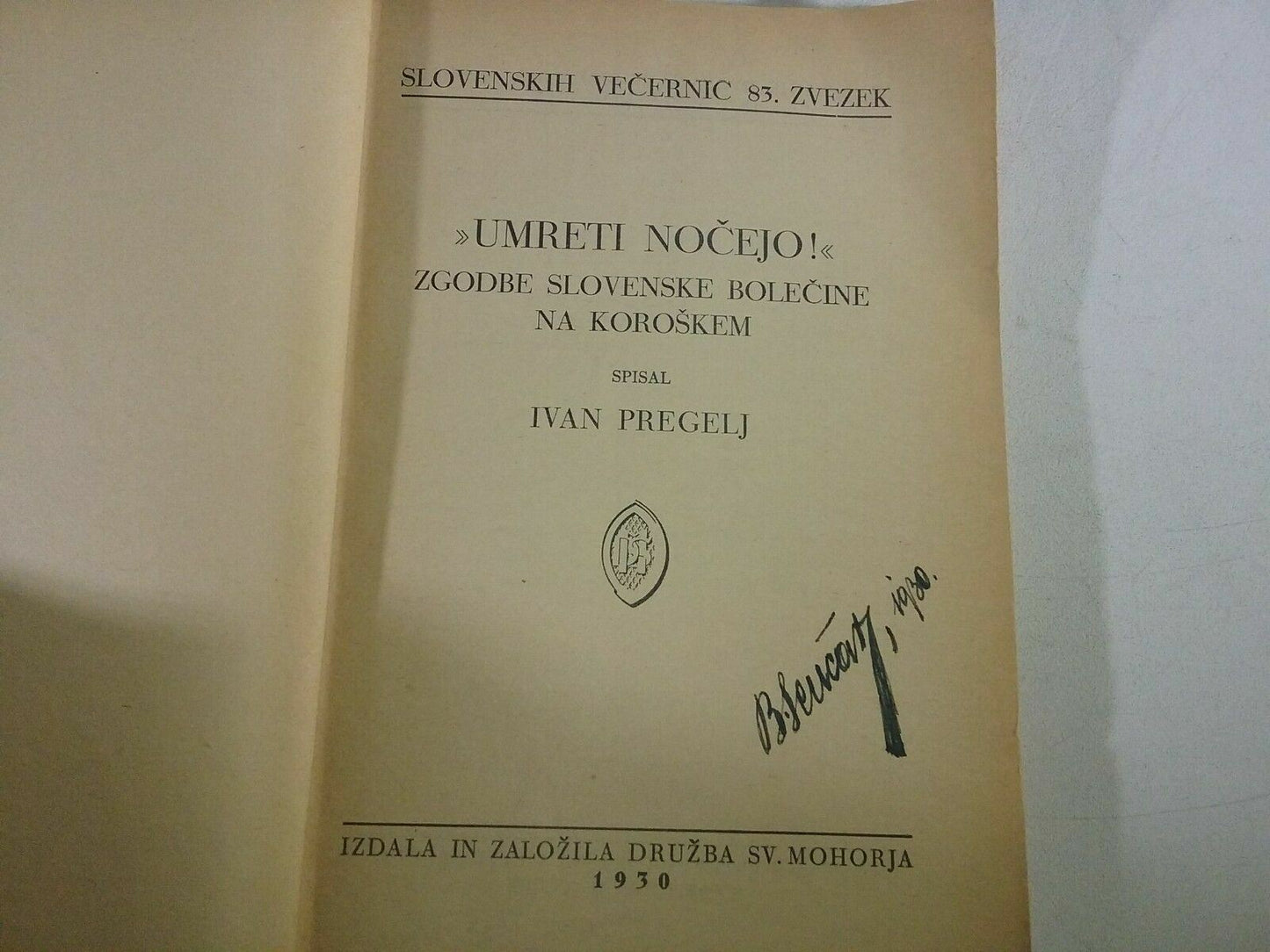 IVAN PREGELJ - UMRETI NOČEJO / 1930