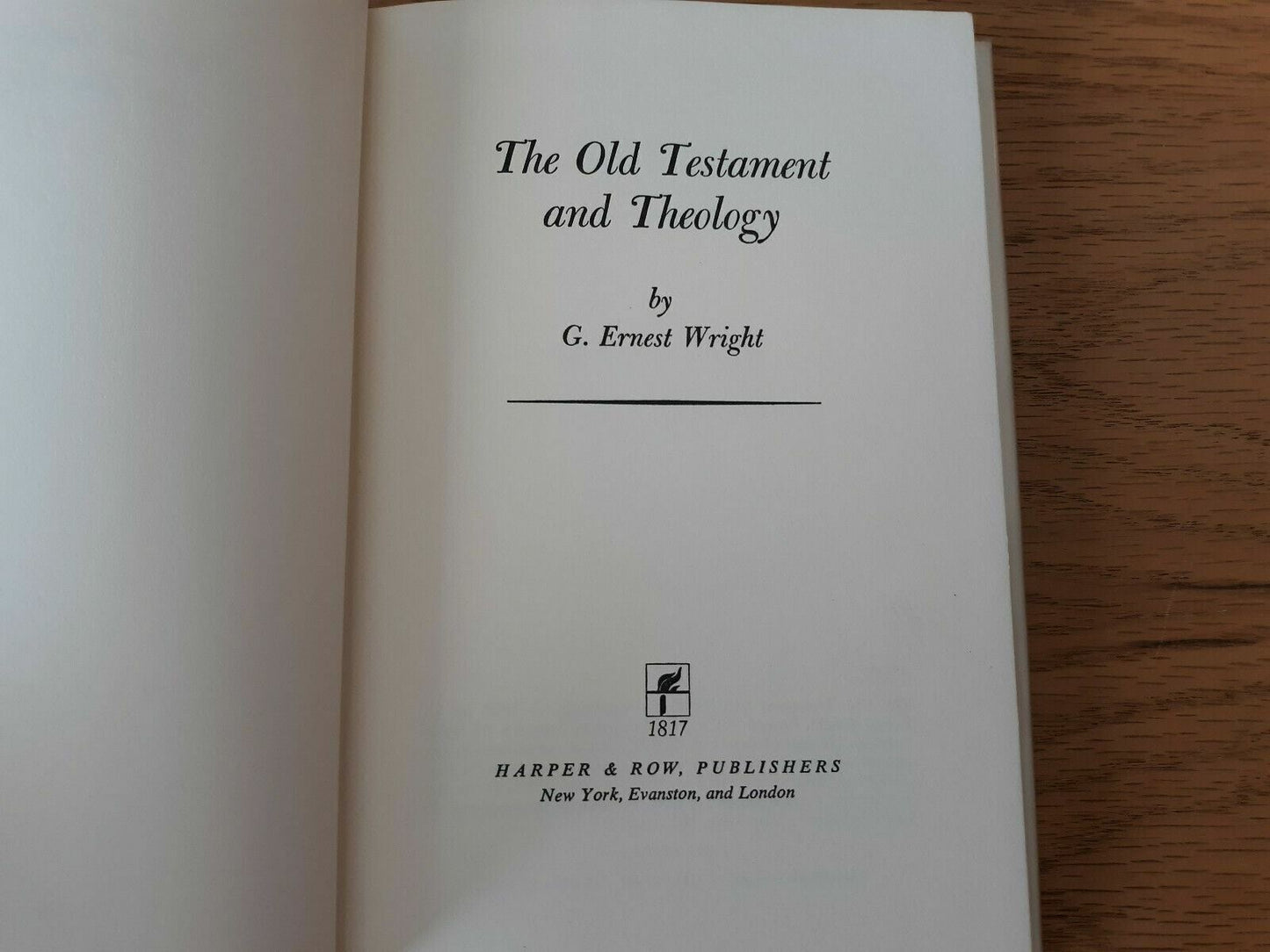 The Old Testament and Theology Hardcover 1969 G Ernest Wright 1st Edition