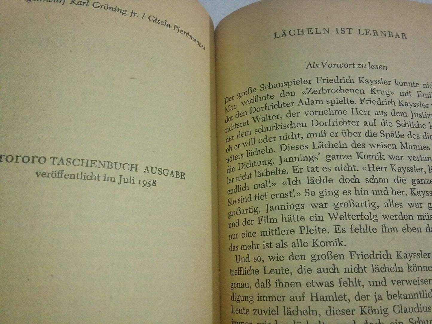 Walther Kiaulehn lesebuch fur lachler 1958